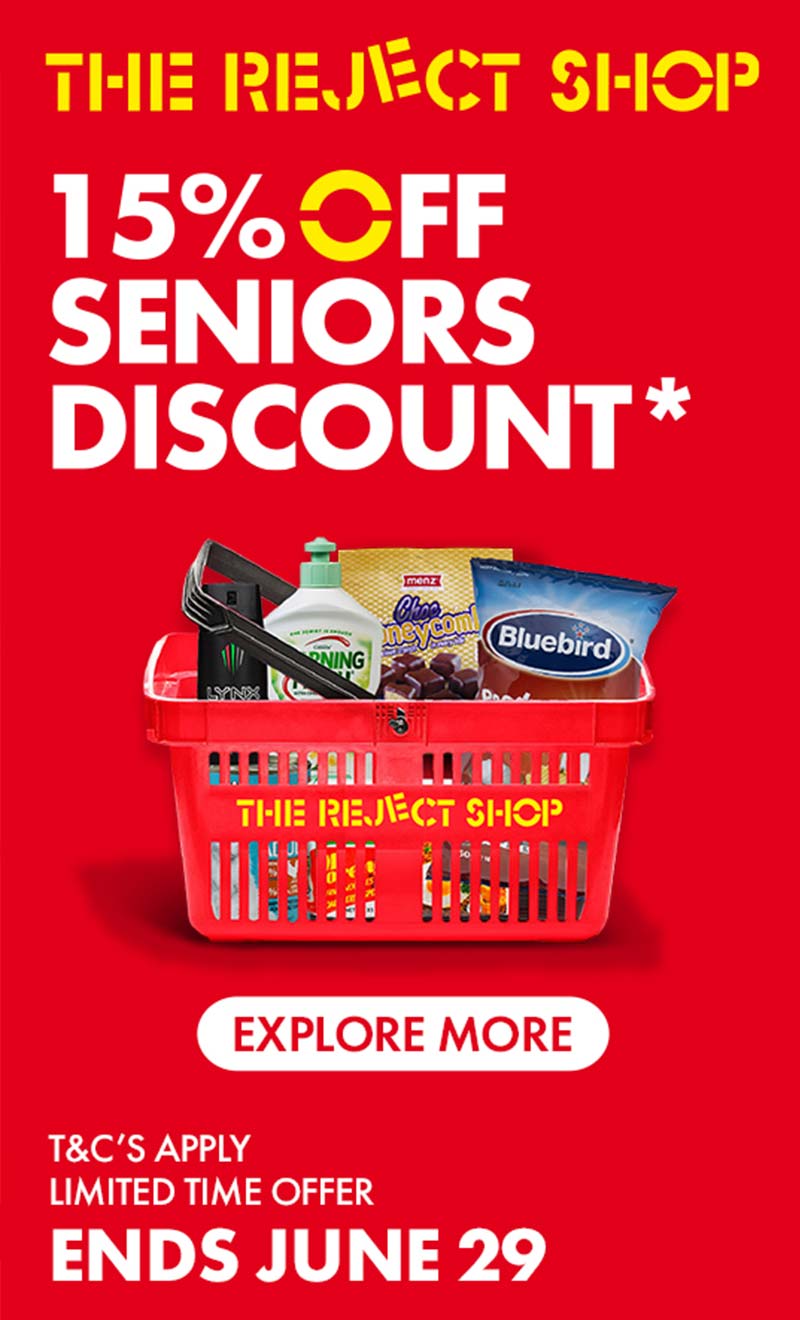 The Reject Shop seniors discount SBM